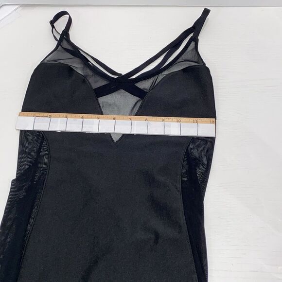 Dreamgirl Black Sheer Side Panel With High Slit Maxi Dress Size Small - Picture 12 of 14